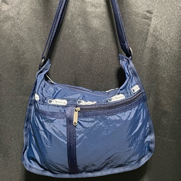 Vintage 90s LeSportsac Navy Crossbody Purse Lightweight - Picture 4 of 12